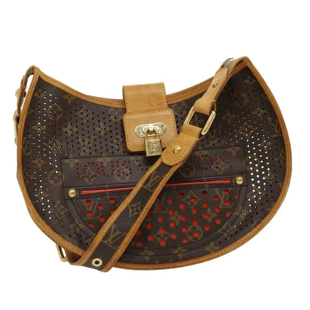 Authentic Louis Vuitton Monogram Perfo Demi-Lune in Orange Bag - Picture 2 of 15